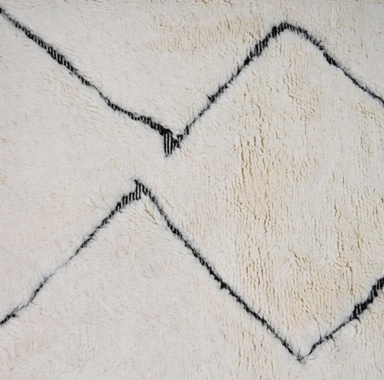 White One-of-a-Kind Beni Ourain Rug 6.5 x 9.8 feet / 200 x 300 cm - Ettilux Home