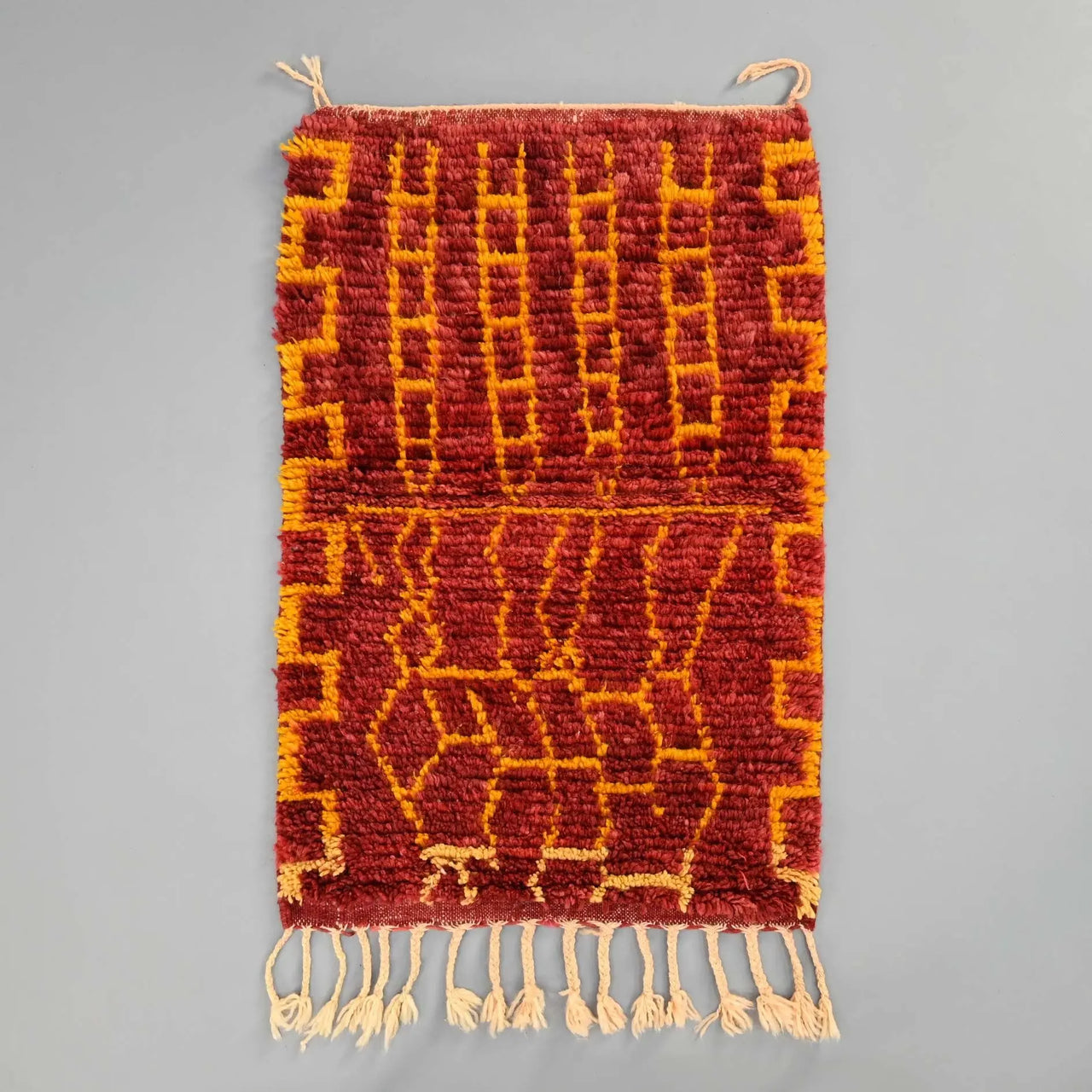 Bohemian Handmade Red Moroccan Rug 2.1 x 3.2 Feet / 66 x 100 cm - Ettilux Home