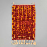 Bohemian Handmade Red Moroccan Rug 2.1 x 3.2 Feet / 66 x 100 cm - Ettilux Home