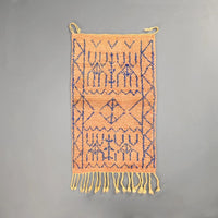 Bohemian Peach Moroccan Small Wool Rug 1.9 x 3.6 Feet / 59 x 110 cm - Ettilux Home