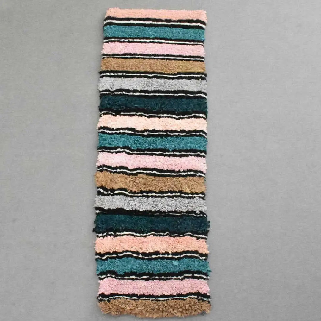 Colorful And Warm Moroccan Boucherouite Rug(2.4 x 8.7 feet) - Ettilux Home