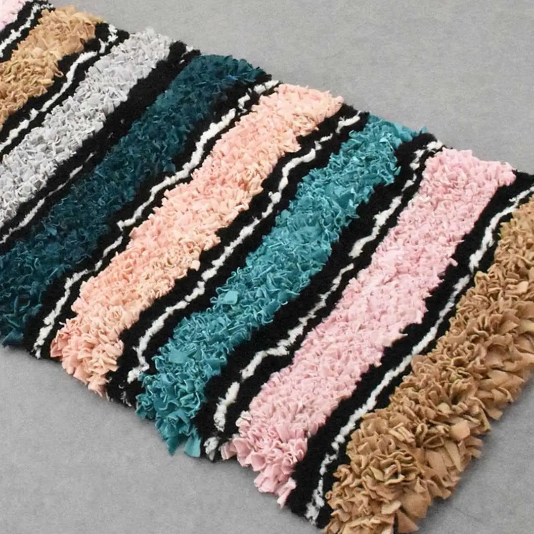 Colorful And Warm Moroccan Boucherouite Rug(2.4 x 8.7 feet) - Ettilux Home