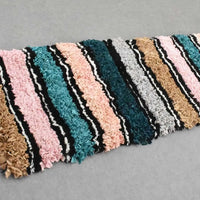 Colorful And Warm Moroccan Boucherouite Rug(2.4 x 8.7 feet) - Ettilux Home