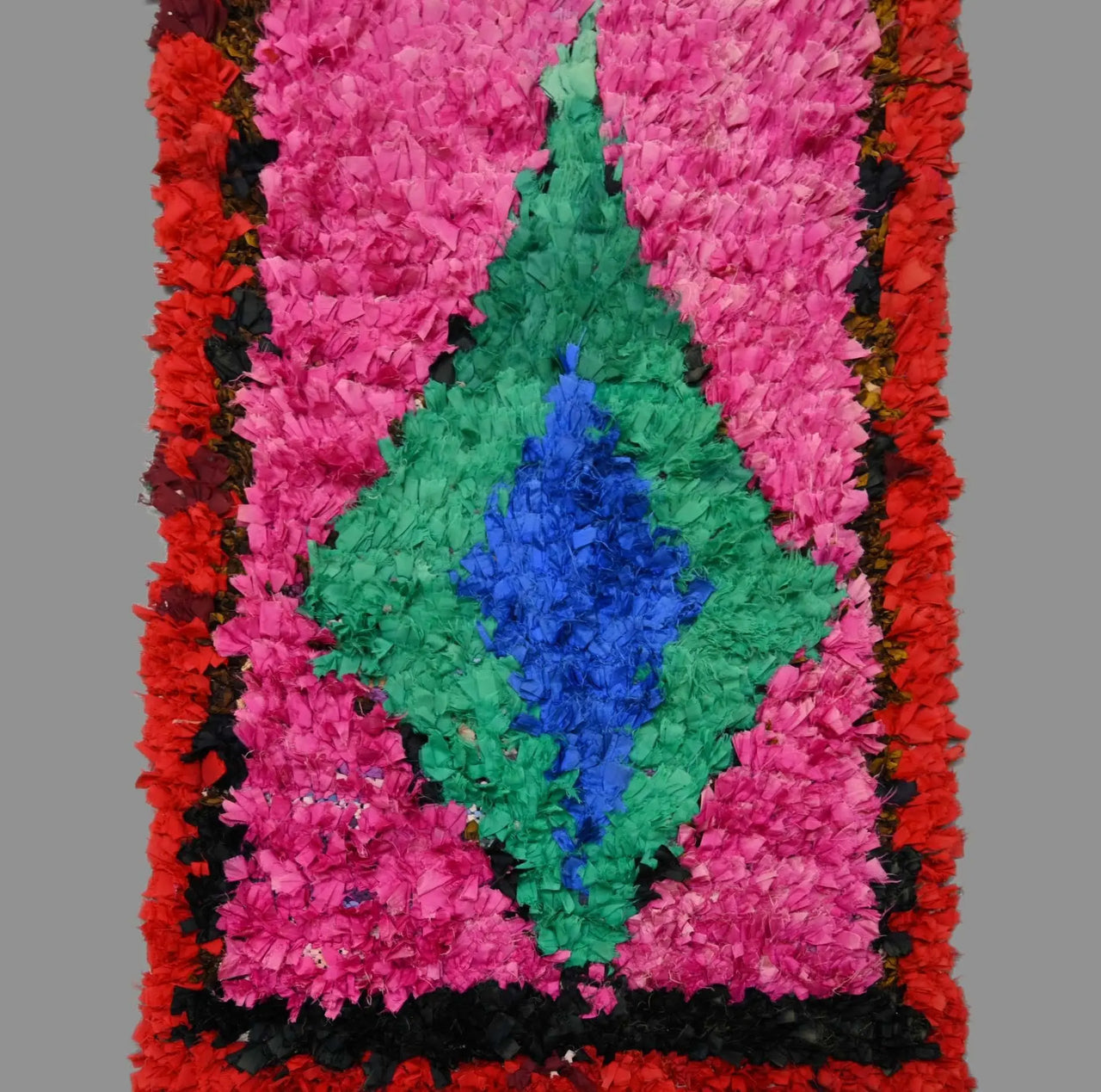 Colorful And Warm Moroccan Boucherouite Rug(2.9x10.3ft) - Ettilux Home
