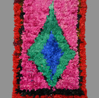 Colorful And Warm Moroccan Boucherouite Rug(2.9x10.3ft) - Ettilux Home