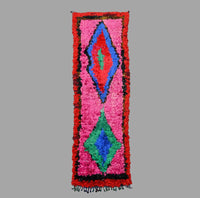 Colorful And Warm Moroccan Boucherouite Rug(2.9x10.3ft) - Ettilux Home