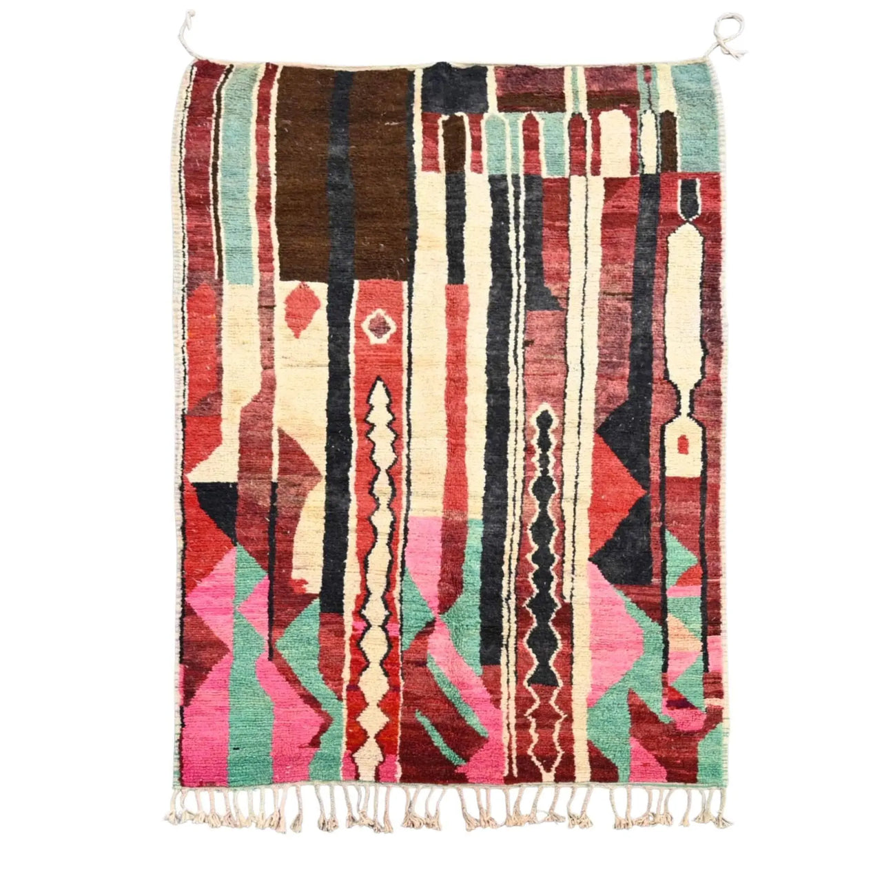 Evocative Berber Wool Vintage Rug 5.4 x 8.5 feet / 165 x 260 cm - Ettilux Home