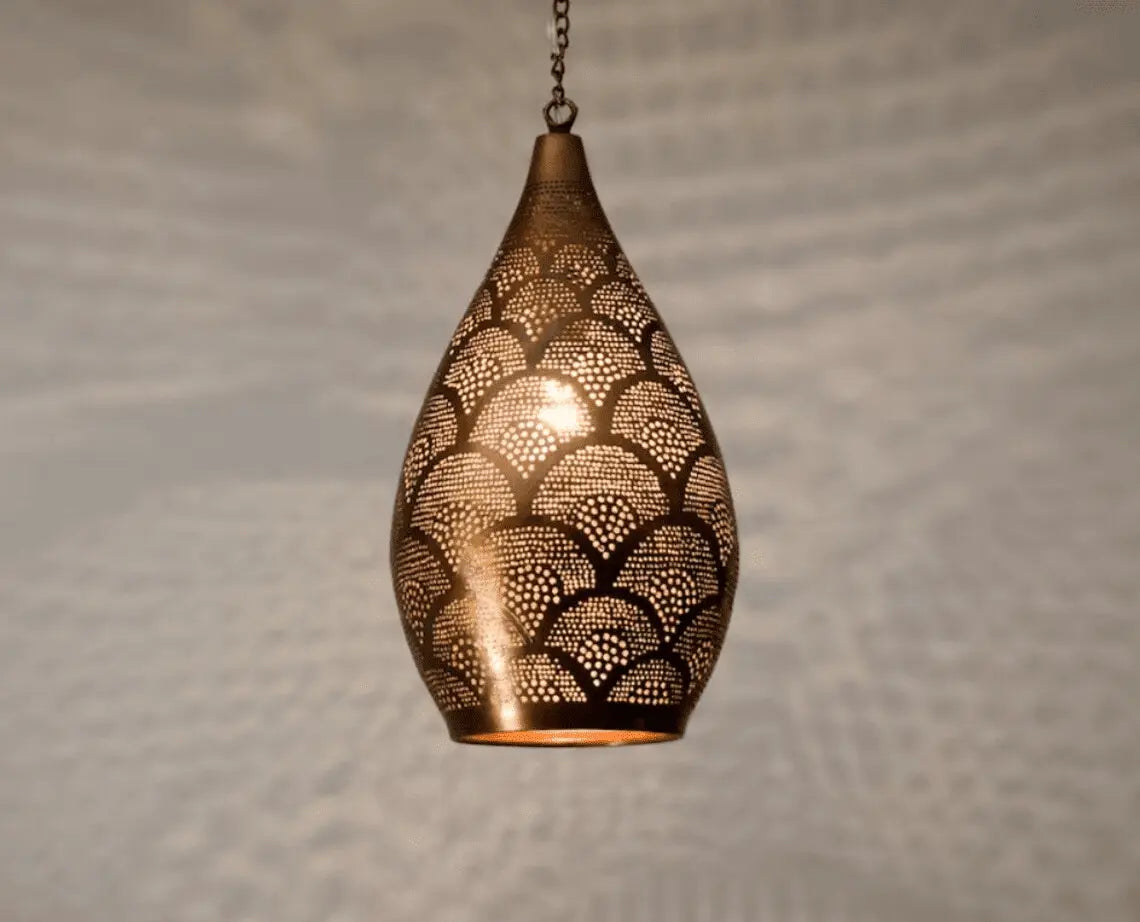 Moroccan bronze pendant light, moroccan lamp, pendant lighting, moroccan pendant light, moroccan suspension - Ettilux Home