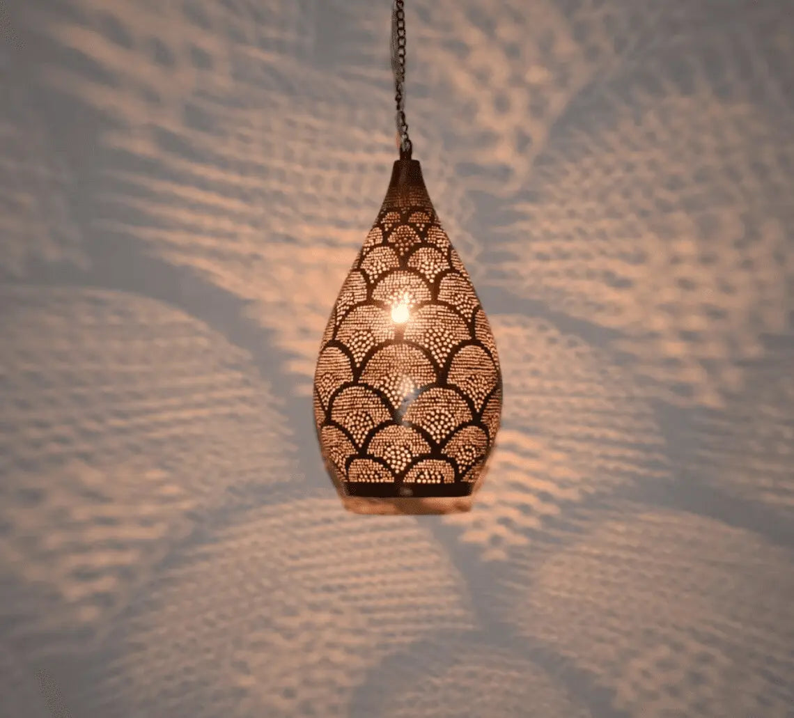 Moroccan bronze pendant light, moroccan lamp, pendant lighting, moroccan pendant light, moroccan suspension - Ettilux Home