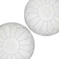 set of 2 Genuine Leather Poufs - Ettilux Home