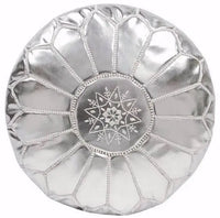 Set of 4 Silver Poufs - Ettilux Home