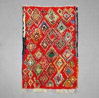 Vintage Boucherouite Rug 3.6 x 6.2 feet / 110 x 190 cm - Ettilux Home
