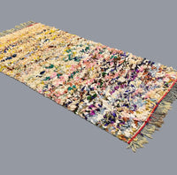 Vintage Boucherouite Rug 7.3 x 4.1 feet / 255 x 125 cm - Ettilux Home