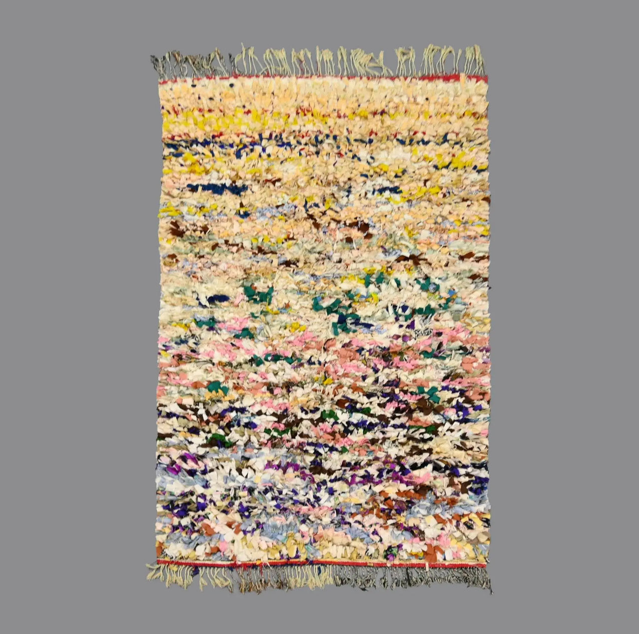Vintage Boucherouite Rug 7.3 x 4.1 feet / 255 x 125 cm - Ettilux Home