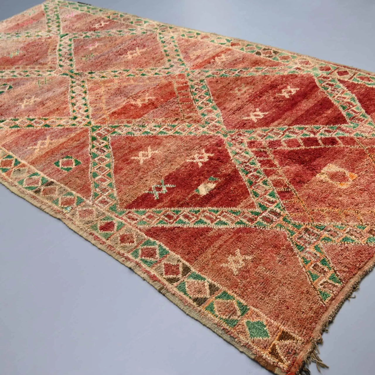 Vintage Moroccan Rug 6 x 12.8 feet / 185 x 390 cm - Ettilux Home
