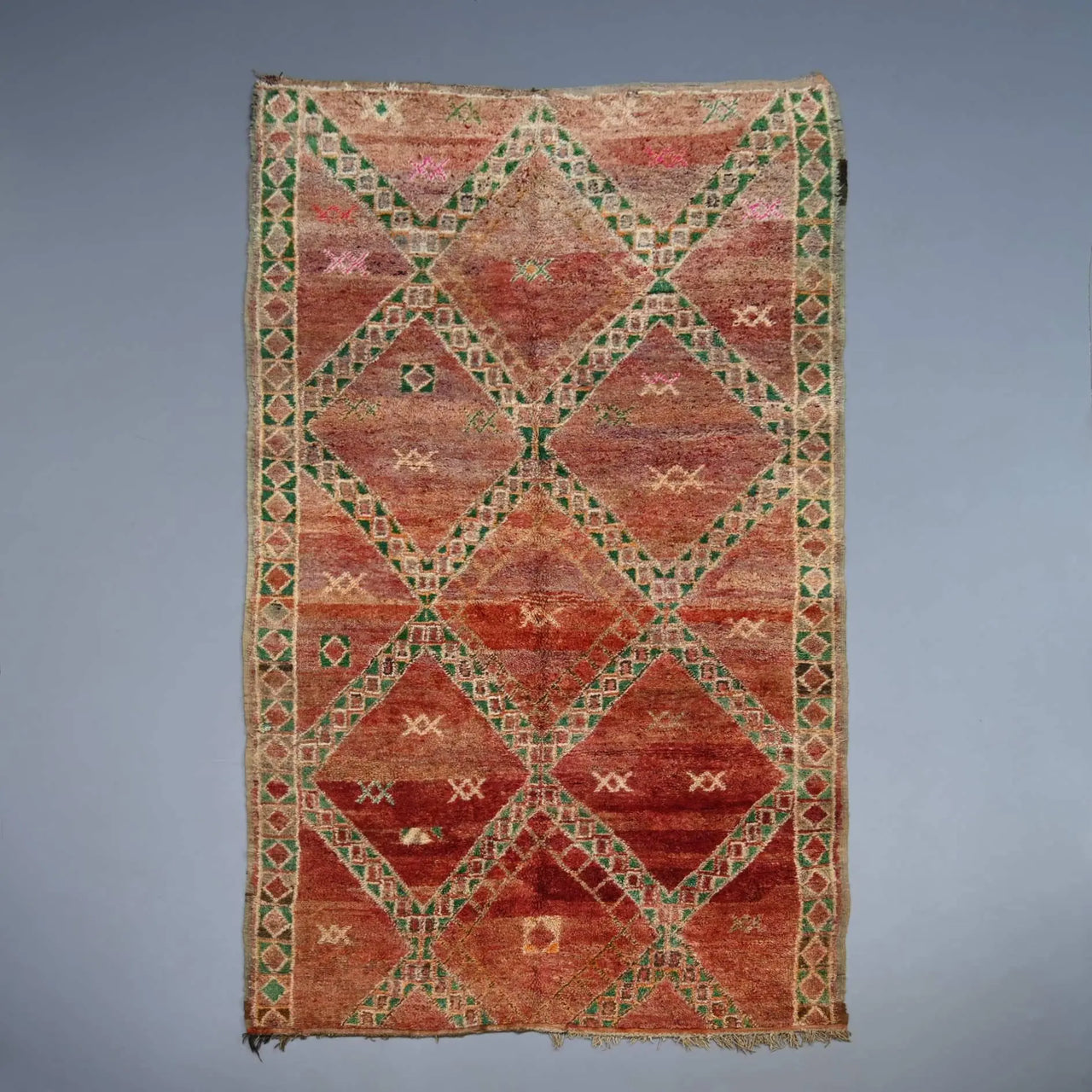 Vintage Moroccan Rug 6 x 12.8 feet / 185 x 390 cm - Ettilux Home