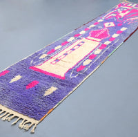 Vintage Runner Moroccan Rug 2.3 x 11.5 feet / 76 cm x 431 cm - Ettilux Home
