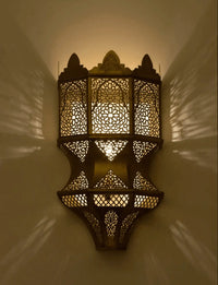 wall sconce, traditional sconce, moroccan lamp, moroccan sconce, sconce lamp, wall lamp, brass sconce, moroccan mosaic lighting - Ettilux Home