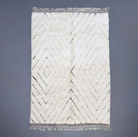 White Authentic Beni Ourain Moroccan Rug - Ettilux Home